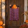 Non-woven Fabric Holiday Wall Decoration Halloween Rag Flag Banner, Pumpkin Maple Leaf Flower Ribbon Hanging Tassel for Home Entrance Decor, Farmhouse