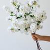 27.6'' Artificial Cherry Blossom Branches White Faux Cherry Flowers Peach Branches Silk Tall Stems for Home Living Room Dining Table Decoration