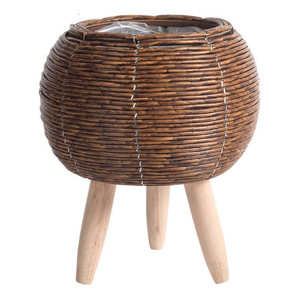 Rattan Woven Flower Pot With Removable Legs Wove Plant Stand High Quality Flower Planters