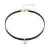 Black Leather Rope Necklace Women'S Clavicle Chain Personality Sexy Neck Strap Choker Neck Jewelry Pendant Net Red Hipster