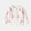 Sweet Cardigan Sweater for Girls Spring Kids Bunny Single-breasted Sweater