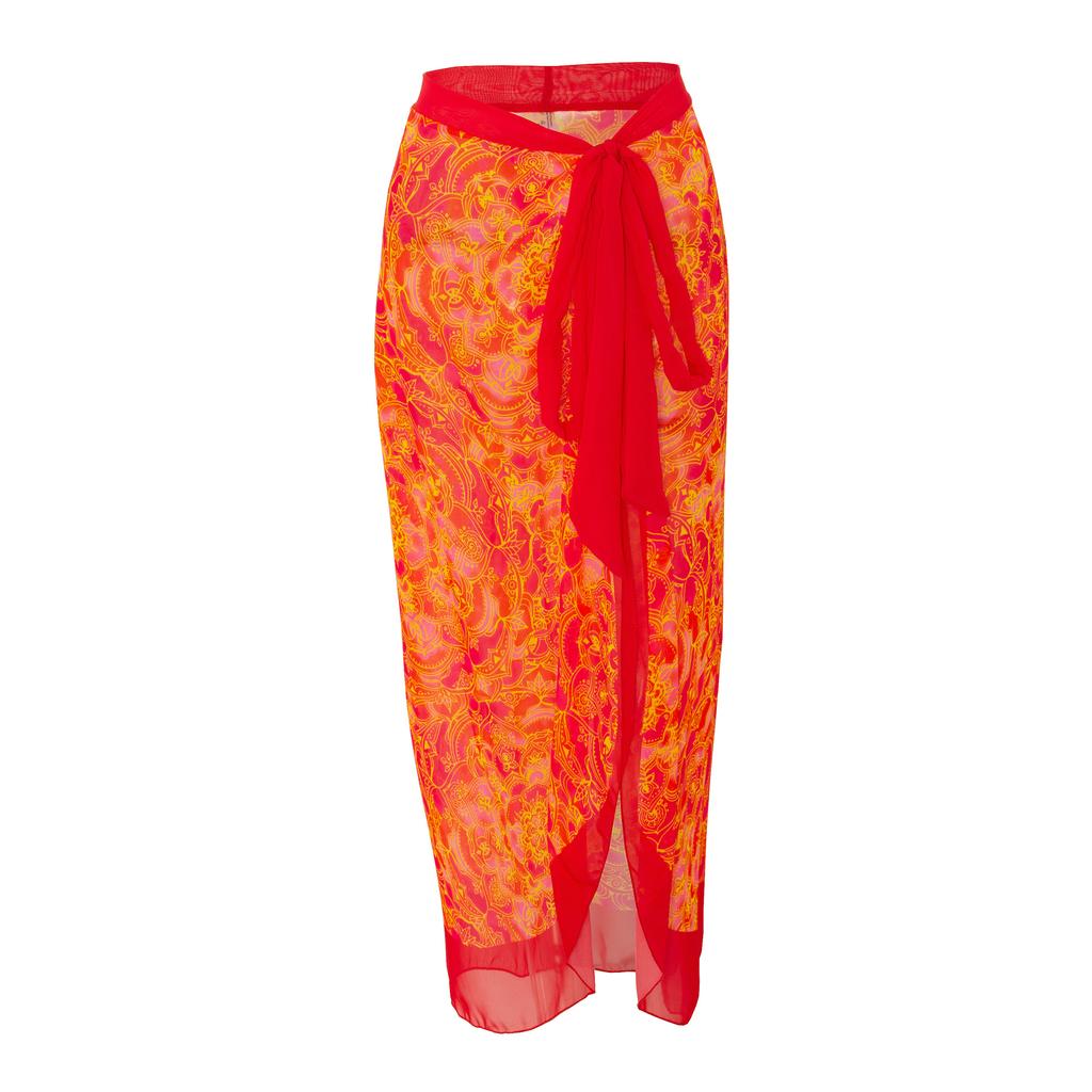 Новый сексуальный цельный купальник для женщин, бикини, шифоновая юбка с оборками и принтом, купальник