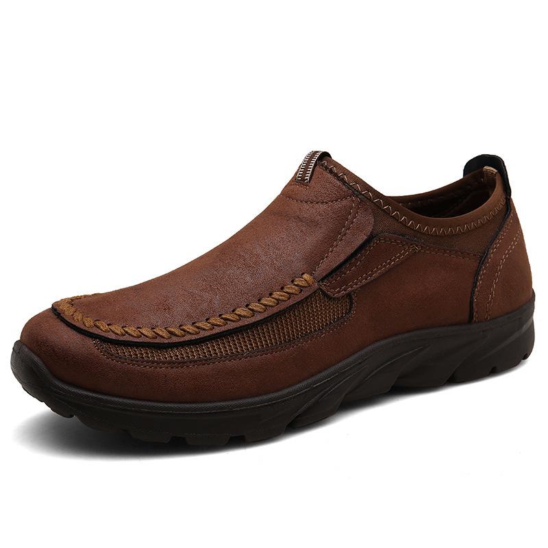 Men's Casual Leather Shoes for Youth, Sizes 45-48, Spring/Autumn
