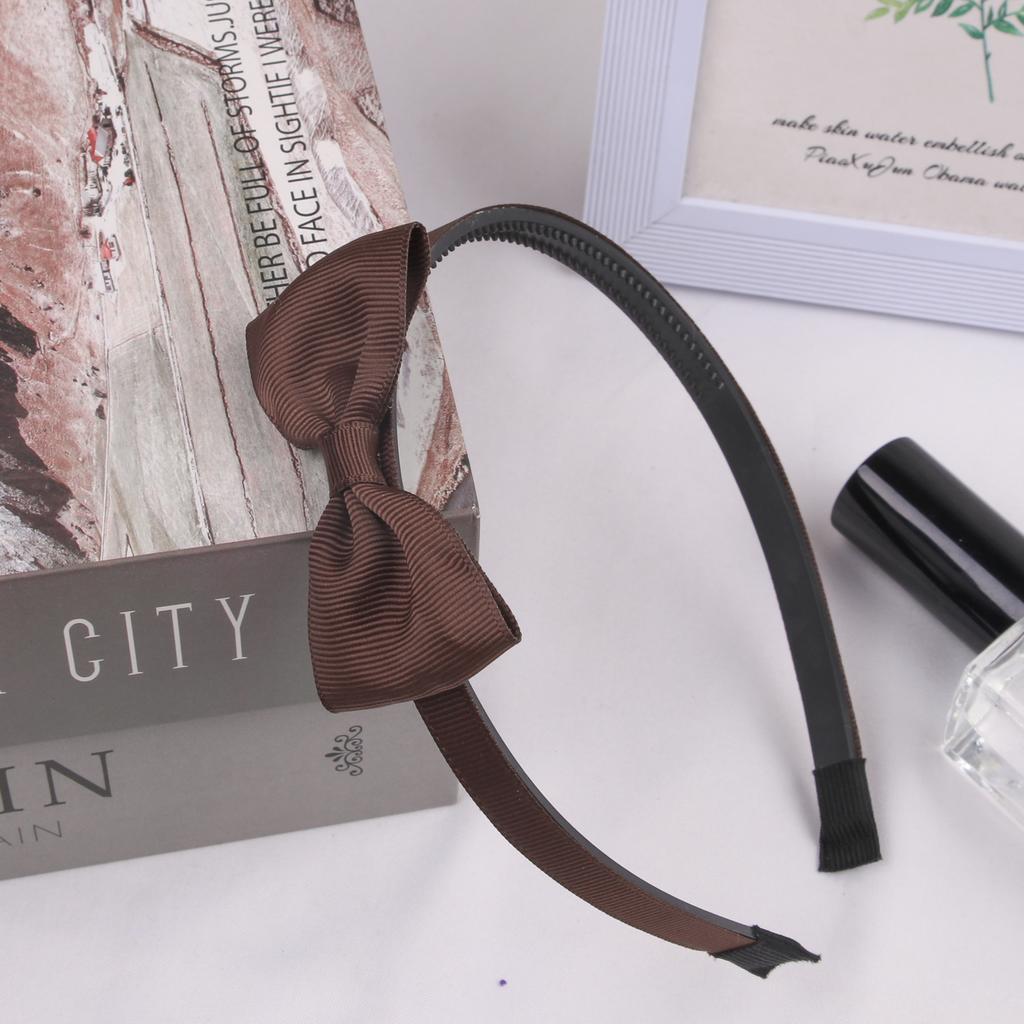 1PC Grosgrain Ribbon Hair Bows Headbands Girls Plastic Hairbands 3inch Bows Headband Children Kids Fashion Hair Aceessories