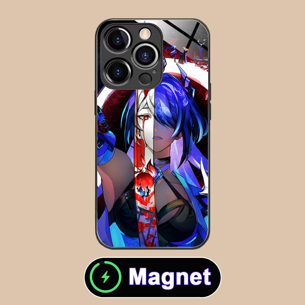 HSR Acheron Стеклянный чехол для мобильного телефона MagSafe для iPhone 17 16 15 14 13 12 11 Air Pro Max Plus Mini Цветной чехол