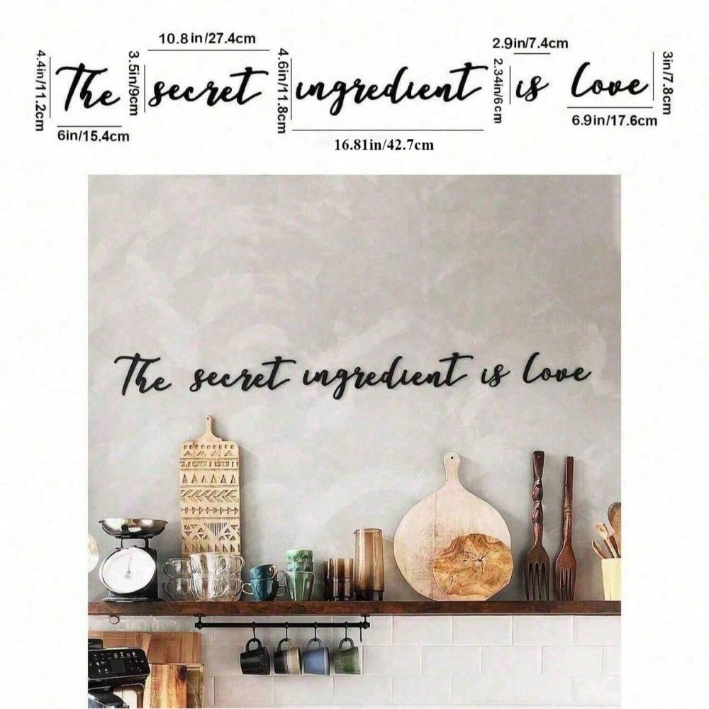 The Secret InGredient Is Love/Please Seat Yourself/This Is Us Modern Black Metal Wall Home Decor Hanging Wall Art For Home Decoration