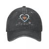 Fashion Archery Target Heart Baseball Cap for Men Women Distressed Denim Washed Hat Outdoor Unstructured Soft Hats