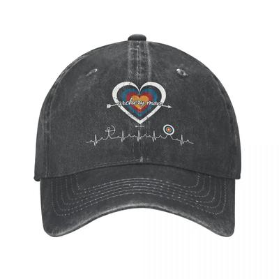 Модная бейсболка Archery Target Heart для мужчин и женщин, потертая джинсовая потертая шляпа, неструктурированная мягкая шляпа для отдыха на природе