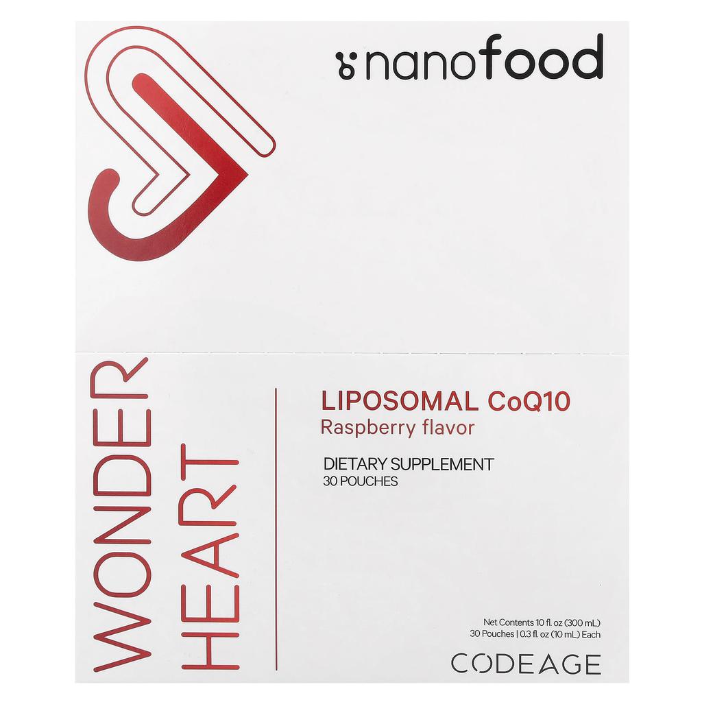 Wonder Heart, Liposomal Coq10, Raspberry Flavor, 30 Packets, 10Ml (0.3Fl Oz) Each