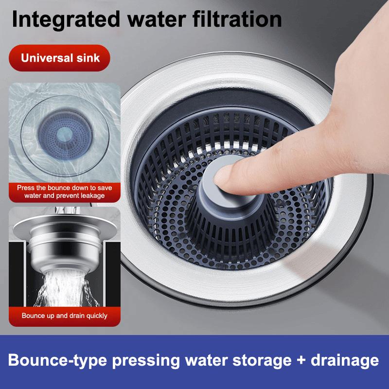 Kitchen Sink Strainers With Handle Stopper Sink Drain Basket Stainless Steel Mesh Filter Waste Hole Trap Strainer