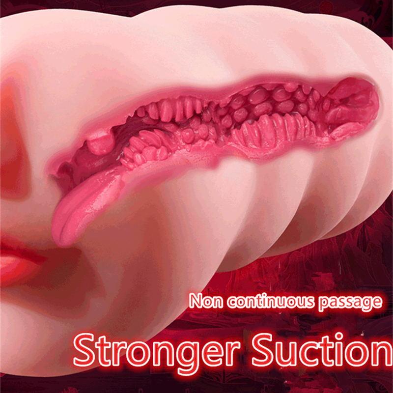 Рот Мужской Мастурбатор Киска Мягкие Зубы Язык Искусственный Минет Оральный Глубокая Глотка Реалистичная Вагина 2 фунта Секс-Игрушки