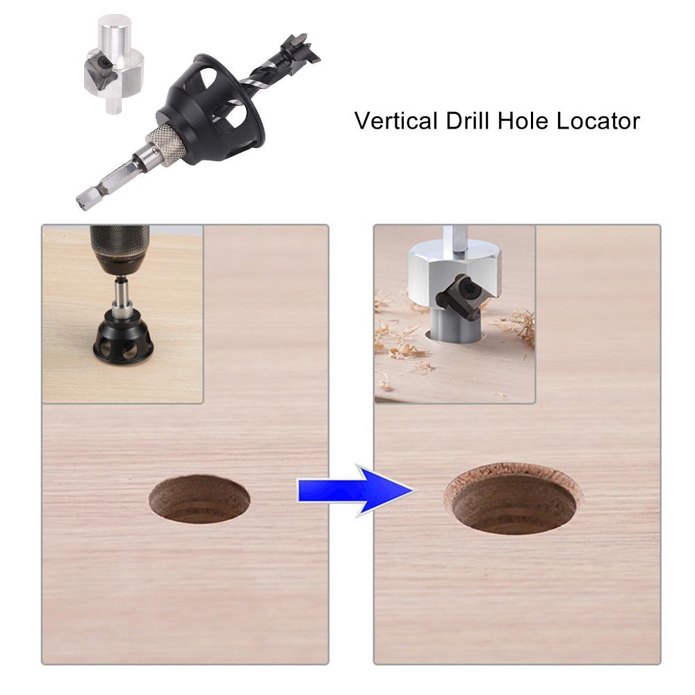 Ergonomic Handle Vertical Drill Guide Aluminium Alloy Dog Hole Drill Bit For Woodworking