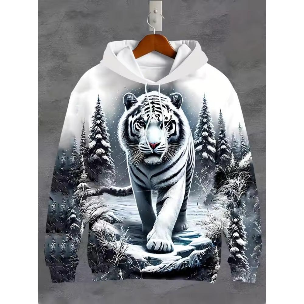 New Spring And Autumn Dragon Pattern 3D Printed Men Sweatshirt Vintage Outdoor Men's Hoodie Going Out Fashion Trend Street Style
