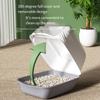 Large fully enclosed cat litter box withopen top for splash prevention Pet-specific toilet with handle Cat litter box deodorizer