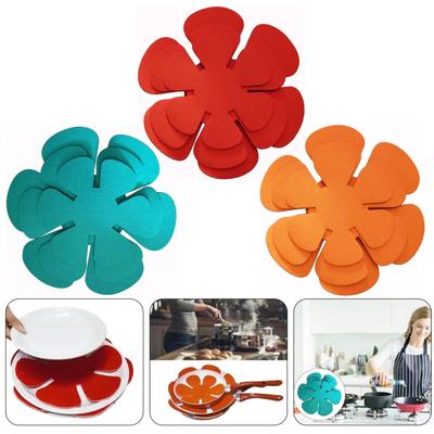 12 шт. фетровых подкладок для защиты кастрюль, нескользящие разделители кастрюль, подкладки для тарелок, укладываемые друг на друга