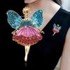 Creative Cute Alloy Diamond Angel Girl Brooch Pin Women'S Sweater Jacket Accessories