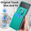 Card Slot Leather Ring Holder Case For Samsung Galaxy Z Flip 4 Flip3 Flip5 Flip4 Flip 5 3 Zflip4 Zflip3 Protective Cover Coque