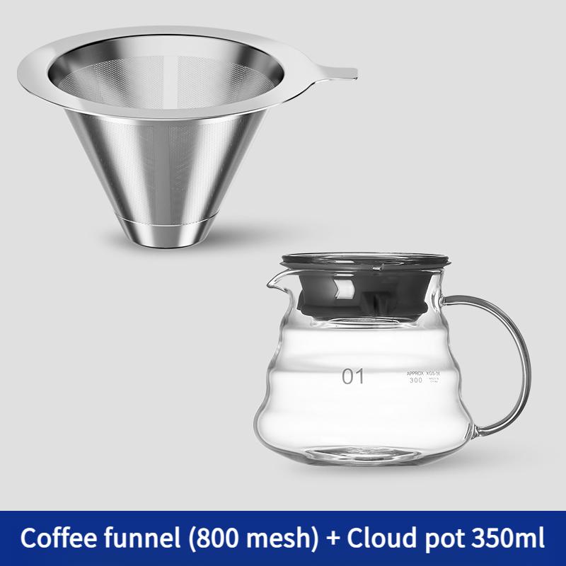 800 меш кофейный фильтр нержавеющая сталь двухслойный кофейная воронка домашний фильтр безбумажный ручной кофейный набор оборудования
