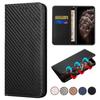 Elegant Wallet Case Bag Carbon Fiber Card Holder Flip Case for iPhone Samsung Huawei Xiaomi OPPO Fullbody Protective Stand Holder Cases
