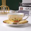 British Bone China Coffee Cup And Saucer Set, Simple Ceramic Coffee Cup Printing Pattern, European Cup And Saucer Souvenir Gift