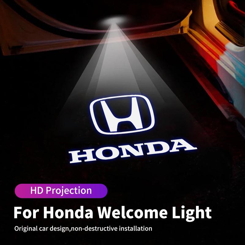 Car Door Welcome Light Luxury LED Welcome Lamps Interior Accessories For Honda Civic Accord CRV Fit Jazz Transalp CBR cb500x