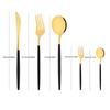 Черный Золотой Набор Столовых Приборов 20 Предметов Столовый Нож Из Нержавеющей Стали Вилка Для Фруктов Ложка Набор Столовых Приборов Кухонная Посуда Набор Столовых Приборов