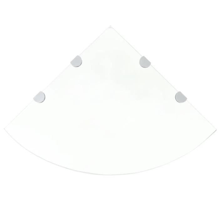 VidaXL Corner Shelves 2 Pcs and Supports Transparent Glass 45x45 Cm