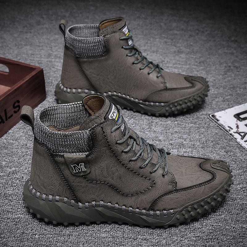 Мужские кожаные ботинки martin, высокие рабочие ботинки