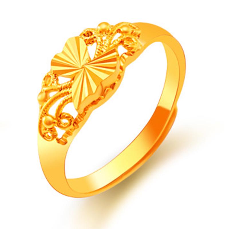 Sand Gold Ring for Women, Long-lasting Color Retention, Niche Sweet Imitation Gold Open Female Ring, Copper Alloy Accessories