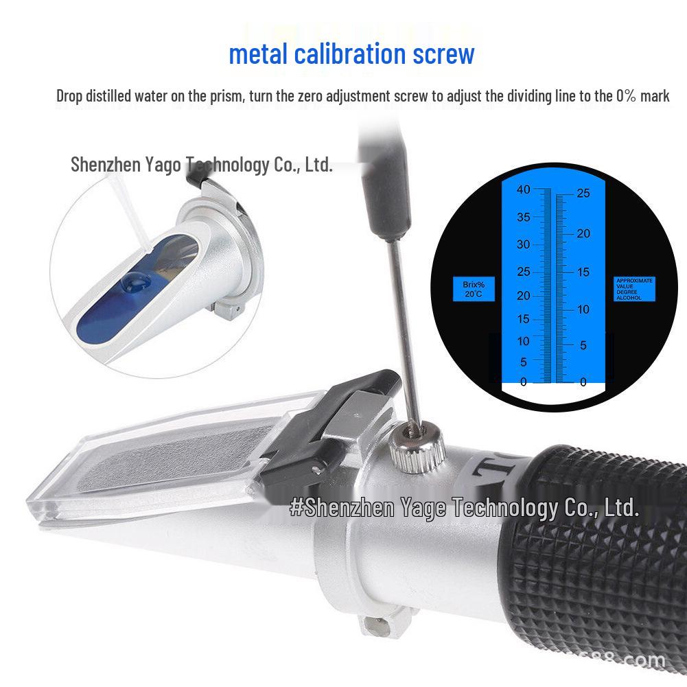 Handheld Refractometer 0-40% Brix Sugar & 0-25% Red/Fruit Wine Concentration Tester
