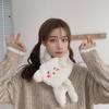 Korean Style Cute Blush Rabbit Plush Scarf: Women's Sweet, Warm, Thickened Lamb Wool Neck Warmer