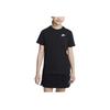 Nike Спортивная повседневная футболка с круглым вырезом и коротким рукавом с вышитым логотипом, детские топы, черный цвет FD0927-010