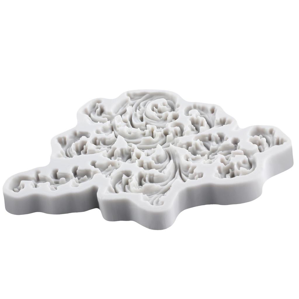 Барокко Силиконовая форма Цветочное кружево Формы для мастики Инструменты для украшения торта Топпер для кекса Конфета Сахарная паста Гампаста Полимерная глина