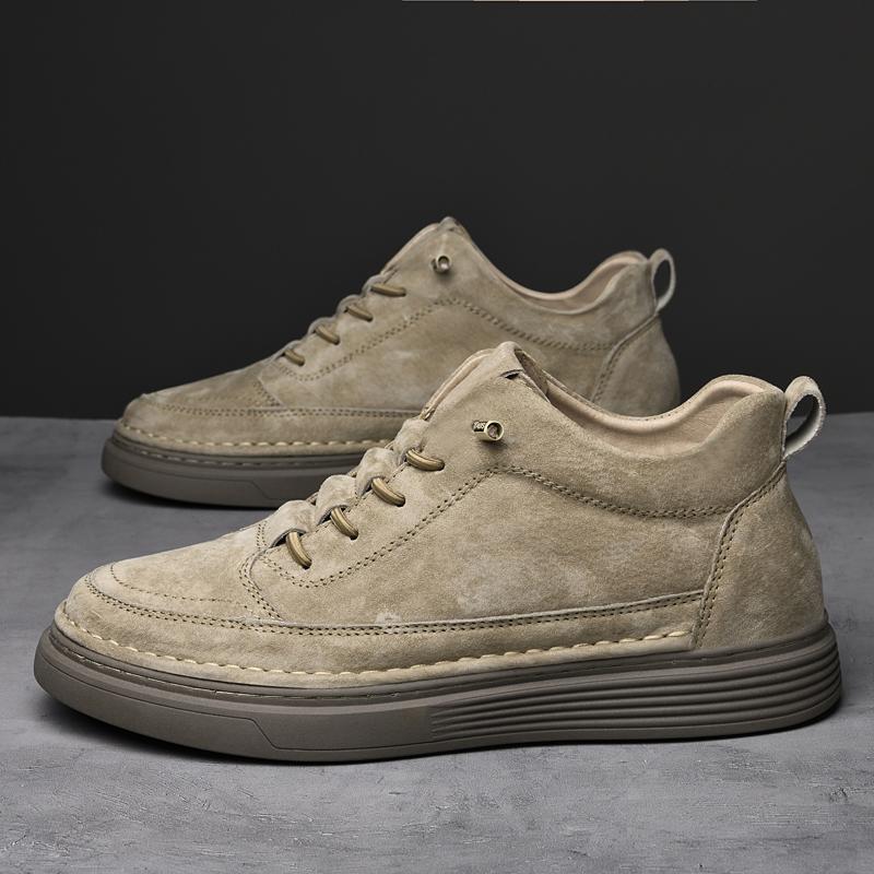 Брендовые мужские туфли с верхним слоем из свиной кожи, высокие, высококачественные, удобные, со шнуровкой в стиле ретро, повседневные, универсальные мужские туфли