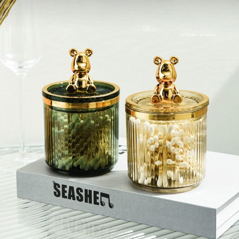 Милый медведь держатель ватного диска ватный тампон коробка для хранения косметики ювелирные изделия ванная комната Qtip контейнер для макияжа губная помада органайзер коробка