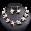 3pcs Luxury Zircon Bridal Zircon Set Plated Necklace Earrings Elegant Alloy Wedding Accessories for Brides Evening Events