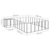 VidaXL Шеннил Черный 15,73 м² Сталь Вольер для Щенков Клетка для Собак Наружная 3082227