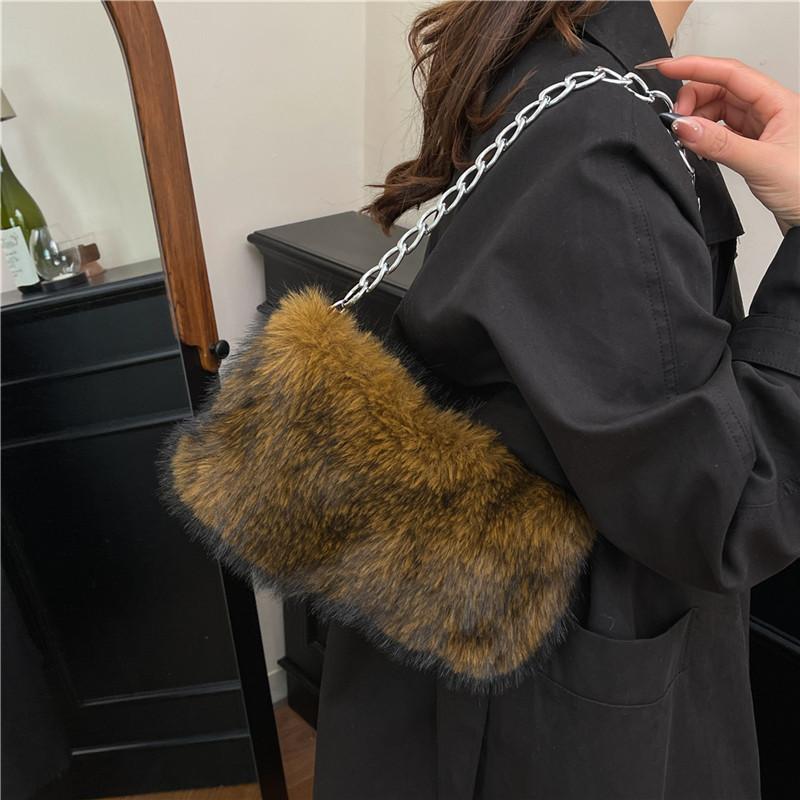 Женская плюшевая сумка-тоут на молнии для повседневной моды