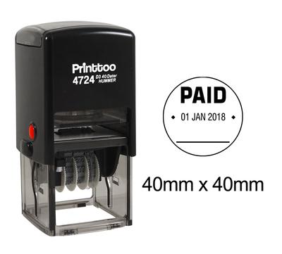 Printtoo Офисные канцелярские принадлежности Круглый штамп-дата Самостоятельная маркировка с платным текстом и датой Резина