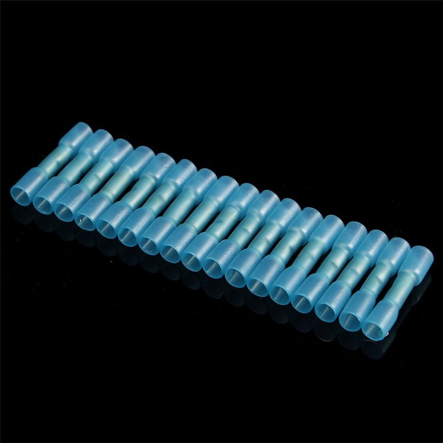 100X Car SUV 16-14AWG Heat Shrink Wire Crimp Connectors Terminal Blue Waterproof