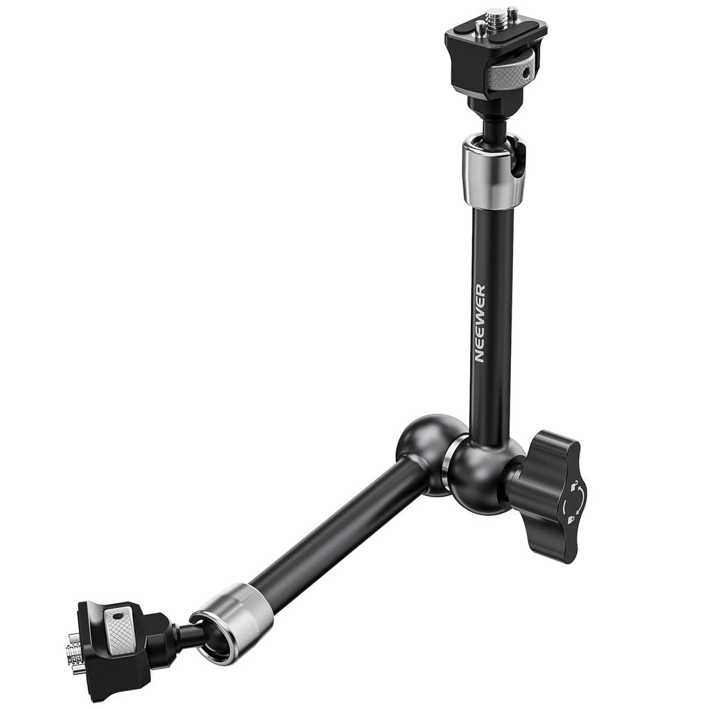 NEEWER Magic Arm Articulating Arm with Ball Locating Screw for Light Compatible SmallRig Cage Rig ST16 11"/28cm 360° Head/ARRI Pin/1/4" DSLR/Action