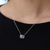 Dmoment (925Silver) Double Ring Silver Necklace