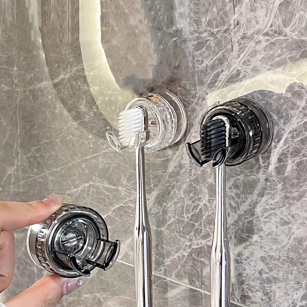 Hole-Free Suction Cup Electric Toothbrush Holder Wall Mounted Plug Hooks Kitchen