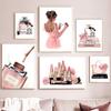 Flower Perfume Lipstick Book Fashion Makeup Nordic Posters And Prints Art Canvas Painting Wall Pictures For Living Room Decor