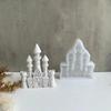 European Style Castle Candle Silicone Mold House Building Cake Chocolate Silicone Mold Soap Castle Resin Gypsum Mold 2024