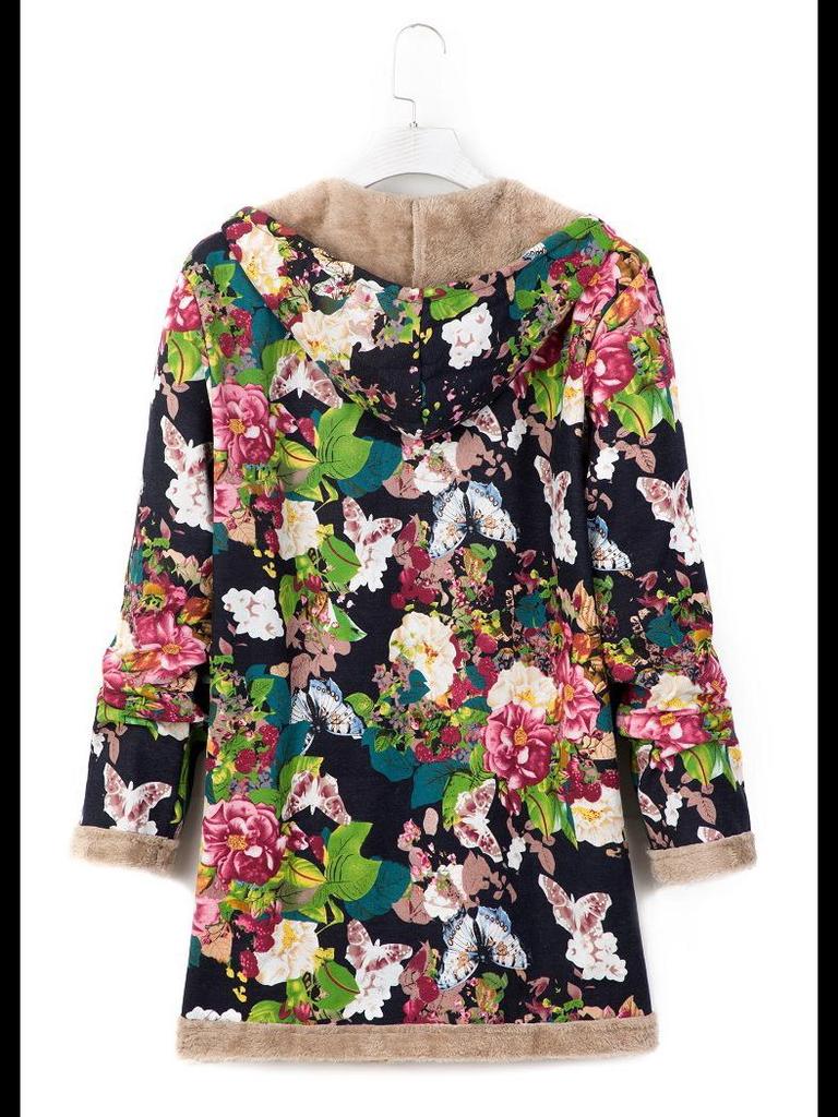 Зимняя женская толстовка с капюшоном и принтом 2023 года с теплой плюшевой подкладкой