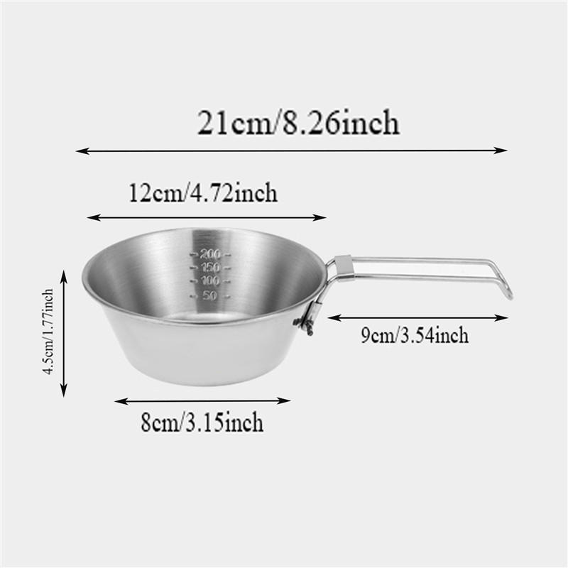 300 мл/550 мл нержавеющая сталь складная миска для кемпинга на открытом воздухе многофункциональная круглая миска для еды с ручкой