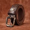 Men's Belt Retro Washed Retro Style Personality Trendy Thickening Genuine Cattlehide Leather Surface All-Match Jeans Belt