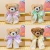 Teddy Cute Couple Bear Keychain Adorable Plush Bear With Bow Tie Decoration