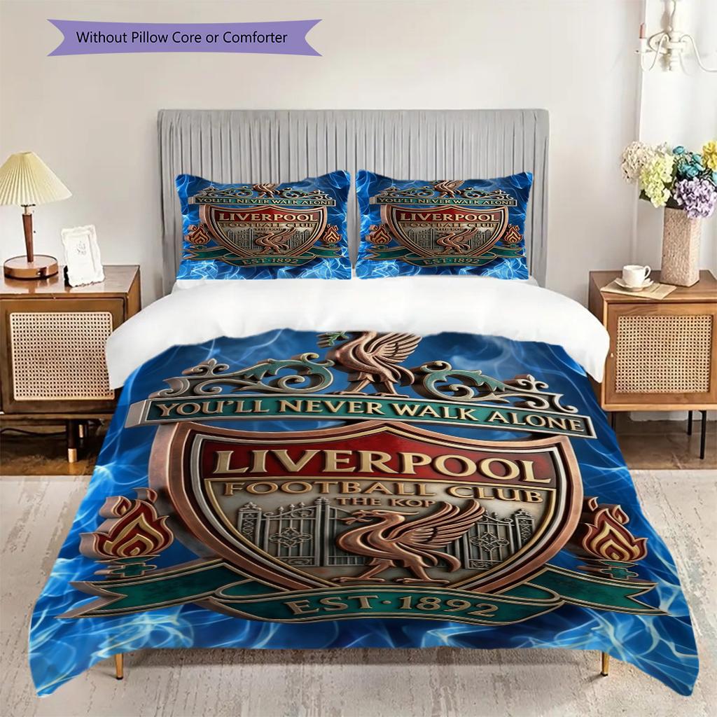 Liverpools Legacy Unity Pride Three-piece set (1 * duvet cover + 2 * pillowcase, without core) 2D Flat Christmas birthday gift Bedding set